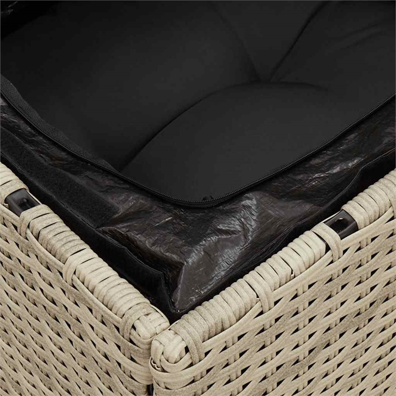 Afuera Living Poly Rattan And Powder-Coated Steel Garden Sofa in Light Gray