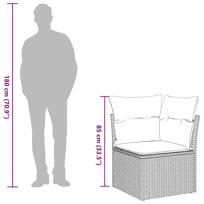 Afuera Living Poly Rattan And Powder-Coated Steel Garden Sofa in Light Gray