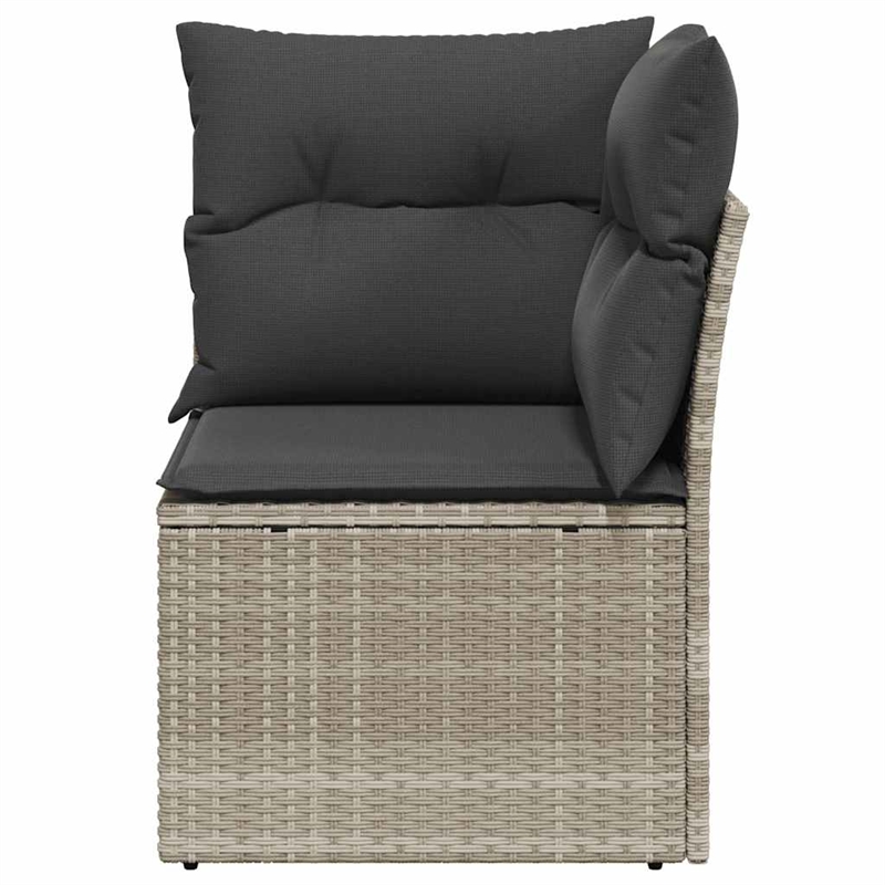 Afuera Living Poly Rattan And Powder-Coated Steel Garden Sofa in Light Gray