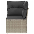 Afuera Living Poly Rattan And Powder-Coated Steel Garden Sofa in Light Gray