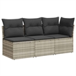 Afuera Living 3-Seater PE Rattan Modular Garden Sofa in Light Gray