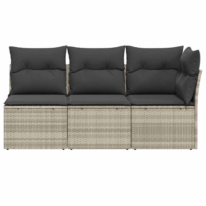 Afuera Living 3-Seater PE Rattan Modular Garden Sofa in Light Gray