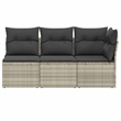 Afuera Living 3-Seater PE Rattan Modular Garden Sofa in Light Gray