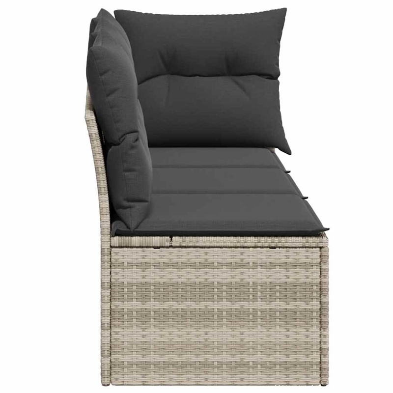 Afuera Living 3-Seater PE Rattan Modular Garden Sofa in Light Gray
