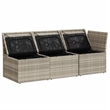 Afuera Living 3-Seater PE Rattan Modular Garden Sofa in Light Gray