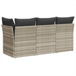Afuera Living 3-Seater PE Rattan Modular Garden Sofa in Light Gray