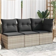 Afuera Living 3-Seater PE Rattan Modular Garden Sofa in Light Gray