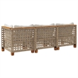 Afuera Living Contemporary Rattan 3 Piece Garden Sofa Set in Beige