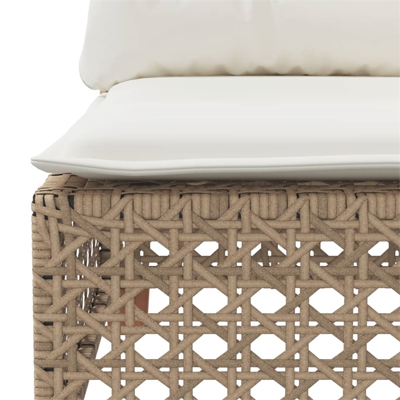 Afuera Living Contemporary Rattan 3 Piece Garden Sofa Set in Beige
