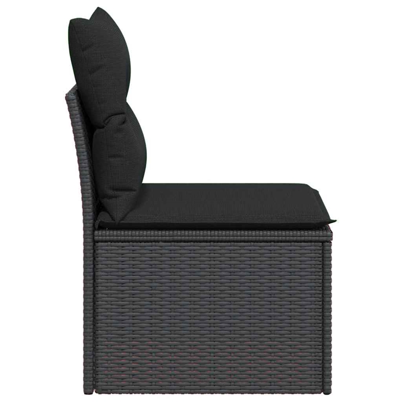 Afuera Living PE Rattan Garden Sofa With Removable Covers in Black