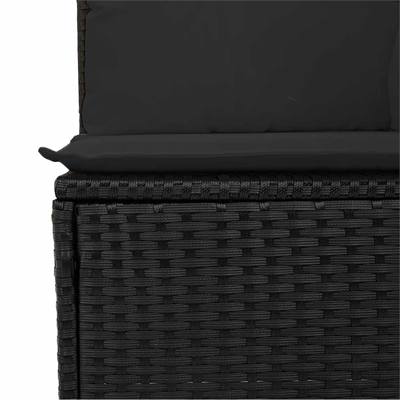Afuera Living Rattan & Powder-Coated Steel Garden Sofa With Polyester in Black