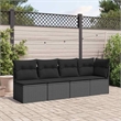 Afuera Living Rattan & Powder-Coated Steel Garden Sofa With Polyester in Black