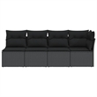 Afuera Living Rattan & Powder-Coated Steel Garden Sofa With Polyester in Black
