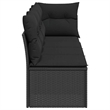 Afuera Living Rattan & Powder-Coated Steel Garden Sofa With Polyester in Black