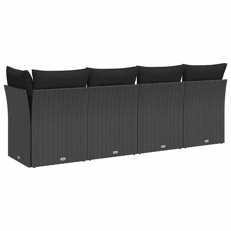 Afuera Living Rattan & Powder-Coated Steel Garden Sofa With Polyester in Black