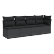 Afuera Living Rattan & Powder-Coated Steel Garden Sofa With Polyester in Black