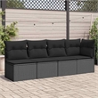 Afuera Living Rattan & Powder-Coated Steel Garden Sofa With Polyester in Black