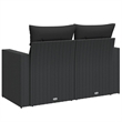 Afuera Living Contemporary Synthetic Poly Rattan Garden Sofa in Black