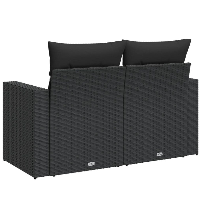Afuera Living Contemporary Synthetic Poly Rattan Garden Sofa in Black