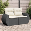 Afuera Living 2-Seater PE Rattan Modular Garden Sofa in Black