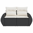 Afuera Living 2-Seater PE Rattan Modular Garden Sofa in Black