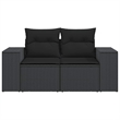 Afuera Living 2-Seater Poly Rattan Modular Garden Sofa in Black