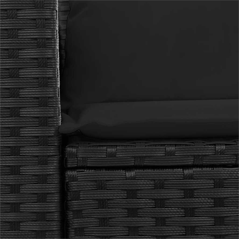 Afuera Living 2-Seater Poly Rattan Modular Garden Sofa in Black
