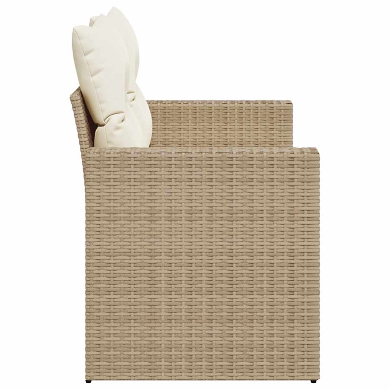 Afuera Living Rattan & Steel & Polyester Medium Garden Sofa in Beige