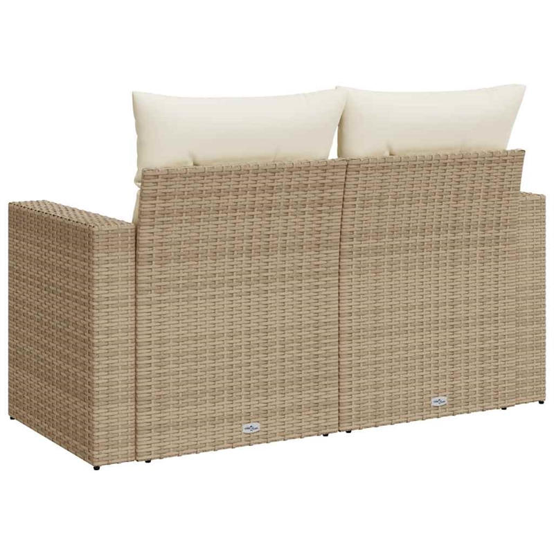 Afuera Living Rattan & Steel & Polyester Medium Garden Sofa in Beige