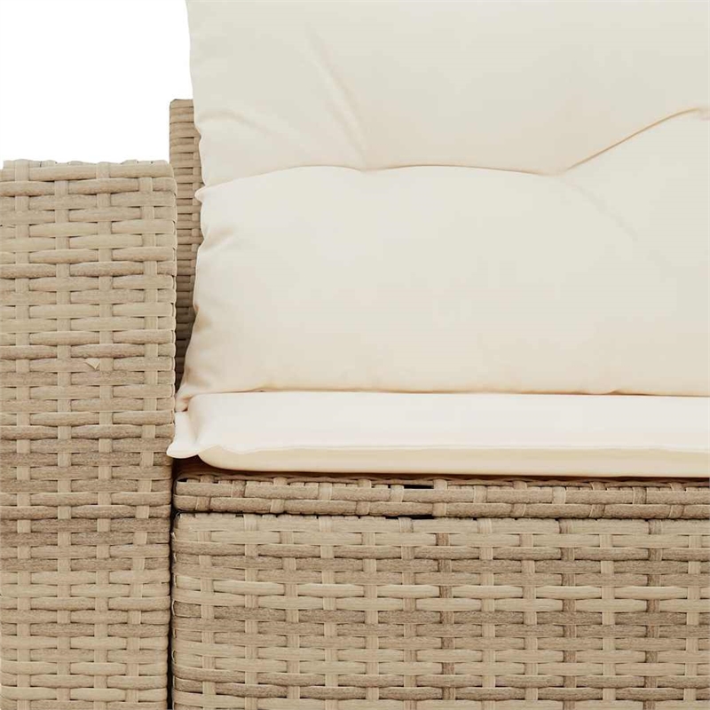 Afuera Living Rattan & Steel & Polyester Medium Garden Sofa in Beige