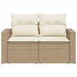 Afuera Living Rattan & Steel & Polyester Medium Garden Sofa in Beige