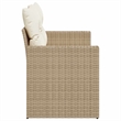 Afuera Living Rattan & Steel & Polyester Medium Garden Sofa in Beige