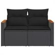 Afuera Living 2-Seater PE Rattan Modular Garden Sofa in Black