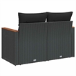 Afuera Living 2-Seater PE Rattan Modular Garden Sofa in Black