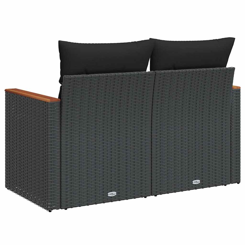 Afuera Living 2-Seater PE Rattan Modular Garden Sofa in Black