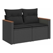 Afuera Living 2-Seater PE Rattan Modular Garden Sofa in Black