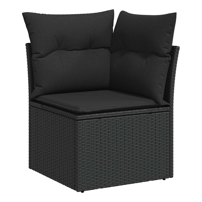 Afuera Living Contemporary Synthetic Poly Rattan Garden Sofa in Black