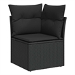 Afuera Living Contemporary Synthetic Poly Rattan Garden Sofa in Black
