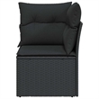 Afuera Living Contemporary Synthetic Poly Rattan Garden Sofa in Black