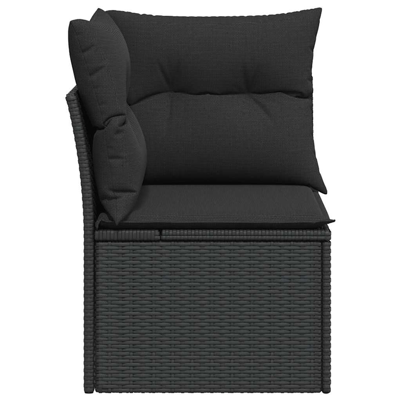 Afuera Living Contemporary Synthetic Poly Rattan Garden Sofa in Black