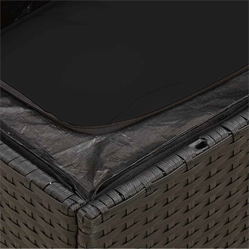 Afuera Living Contemporary Synthetic Poly Rattan Garden Sofa in Black