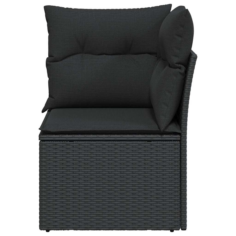 Afuera Living Contemporary Synthetic Poly Rattan Garden Sofa in Black