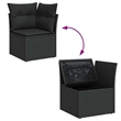 Afuera Living Contemporary Synthetic Poly Rattan Garden Sofa in Black