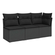 Afuera Living 3-Seater PE Rattan Modular Garden Sofa in Black