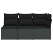 Afuera Living 3-Seater PE Rattan Modular Garden Sofa in Black