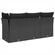 Afuera Living 3-Seater PE Rattan Modular Garden Sofa in Black