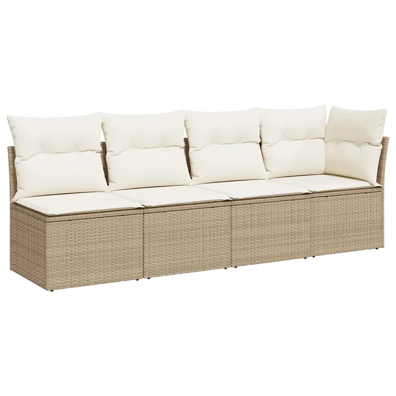Afuera Living 4-Seater PE Rattan Modular Garden Sofa in Beige
