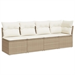 Afuera Living 4-Seater PE Rattan Modular Garden Sofa in Beige