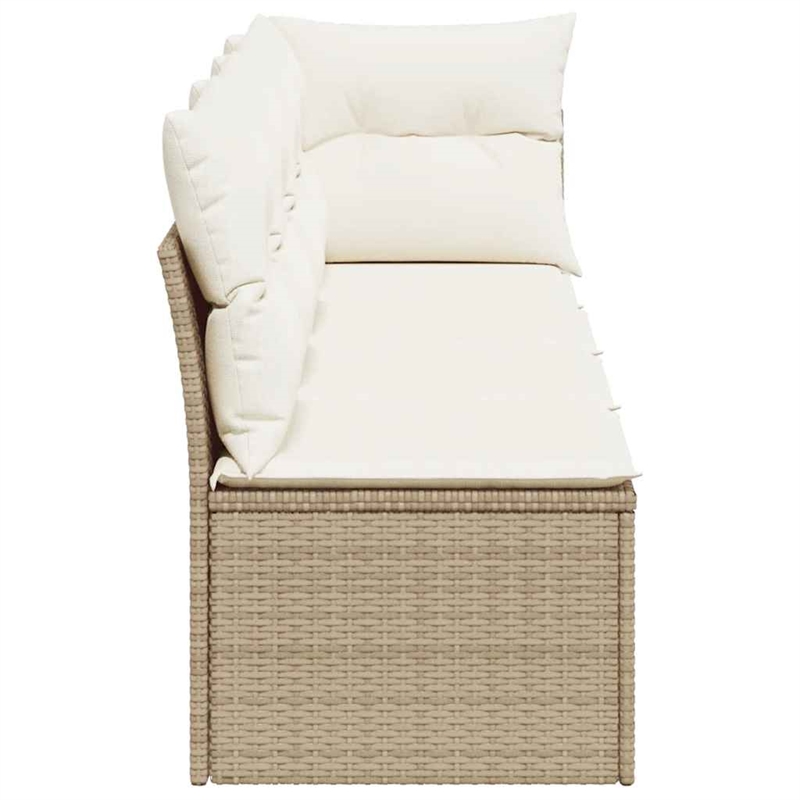 Afuera Living 4-Seater PE Rattan Modular Garden Sofa in Beige