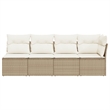 Afuera Living 4-Seater PE Rattan Modular Garden Sofa in Beige